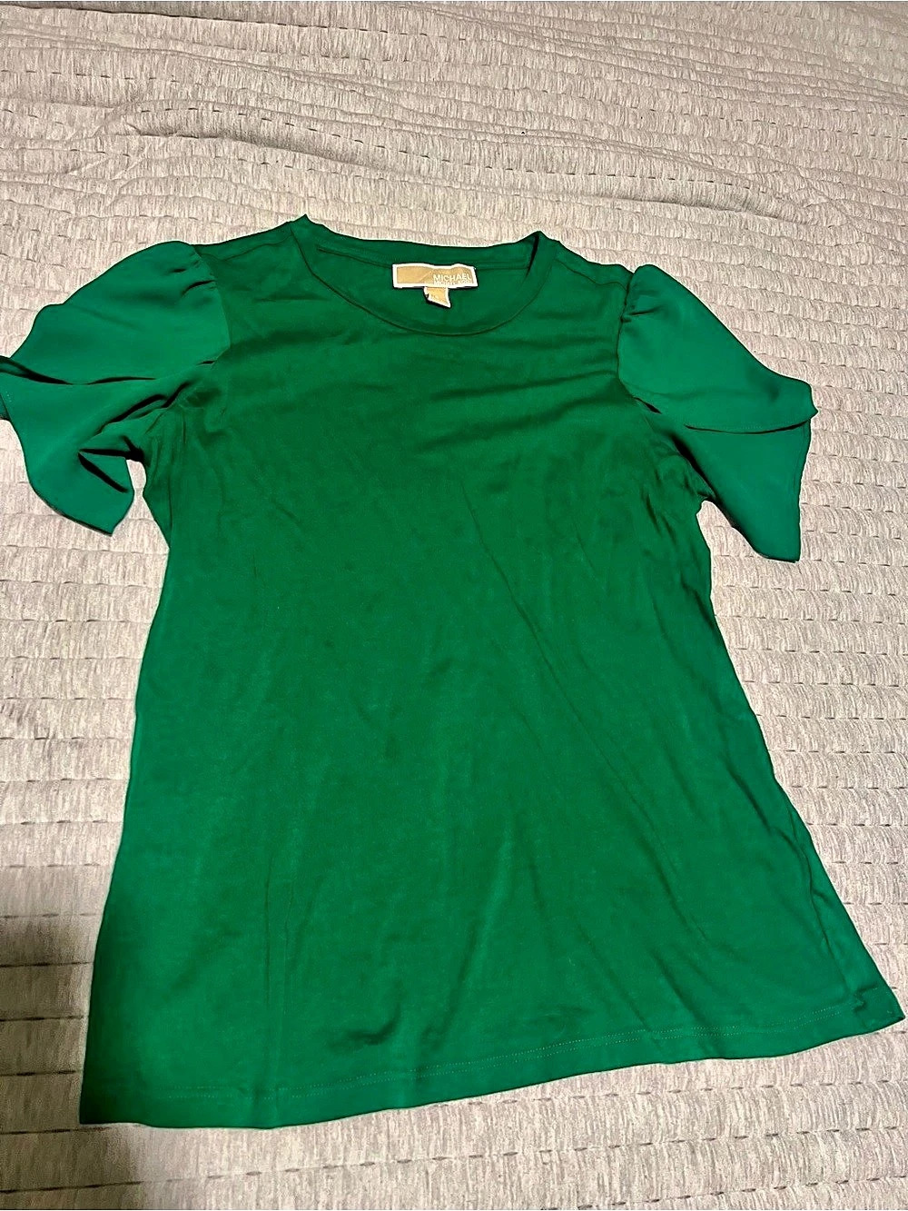 Michael Kors Green Flutter Sleeve Top Size Small